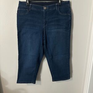 CJ Banks Dark Blue Ankle Jeans